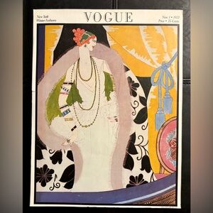 Vintage Vogue Fashion Magazine Cover Poster by artist Helen Dryden